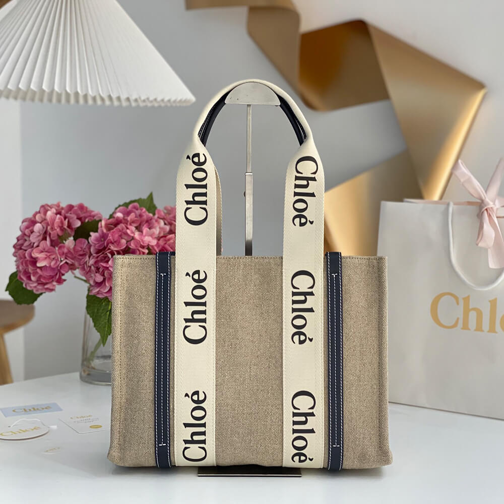 Chloe  Woody tote bag in linen