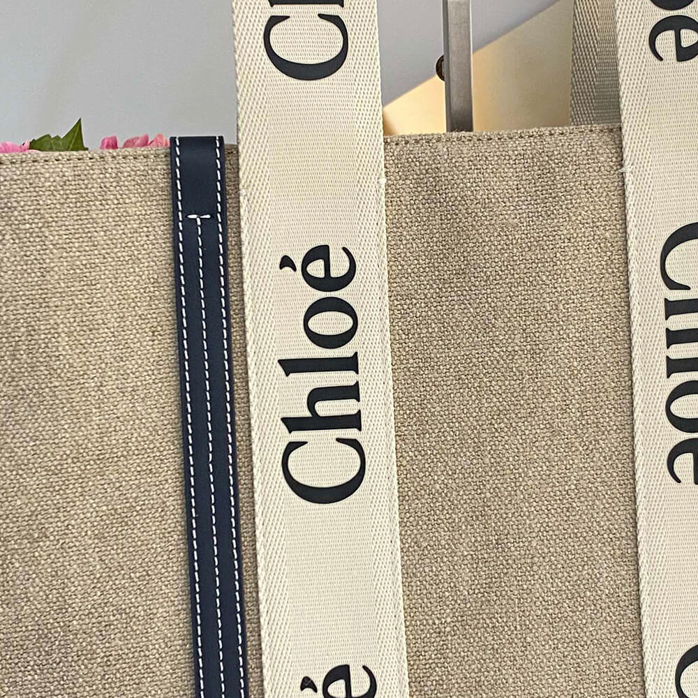 Chloe Large Woody tote bag in linen