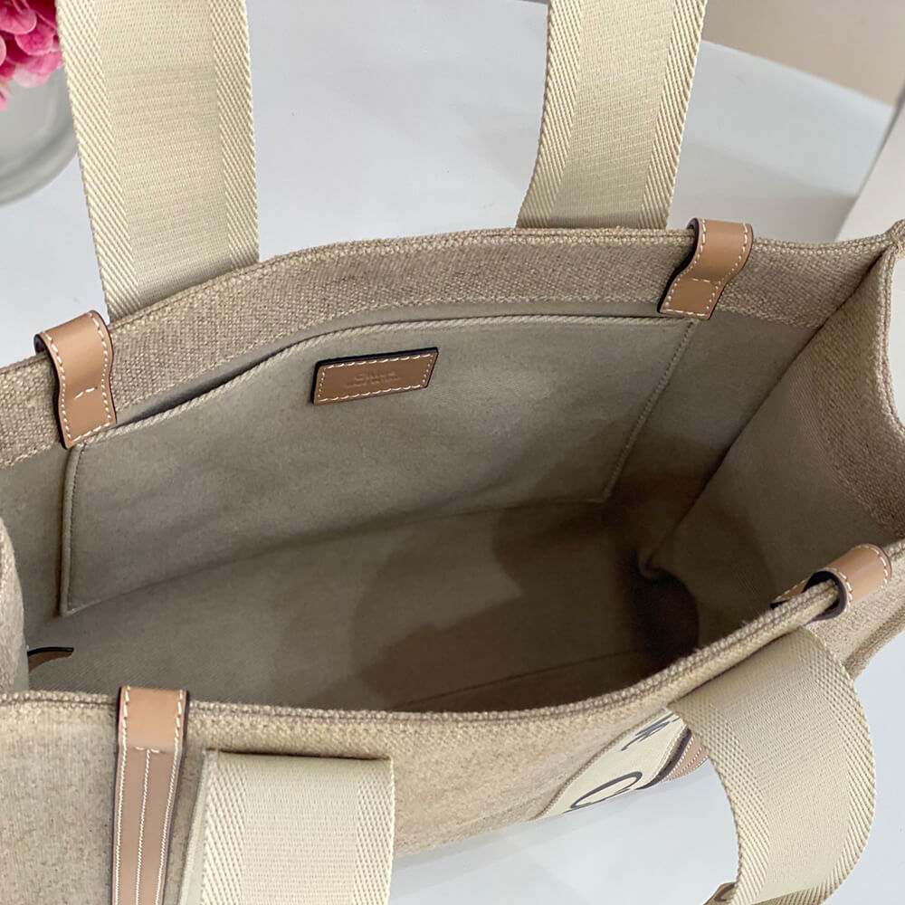 Chloe Woody tote bag in linen