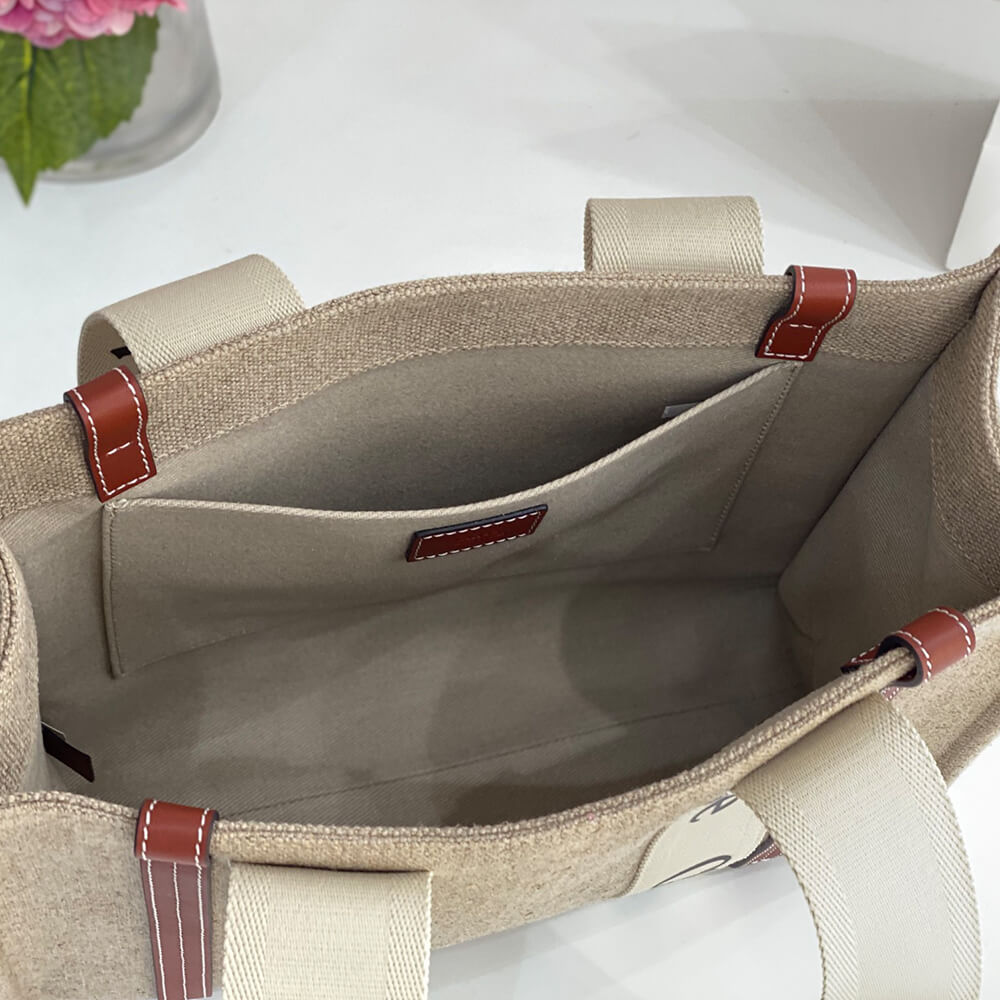 Chloe Woody tote bag in linen